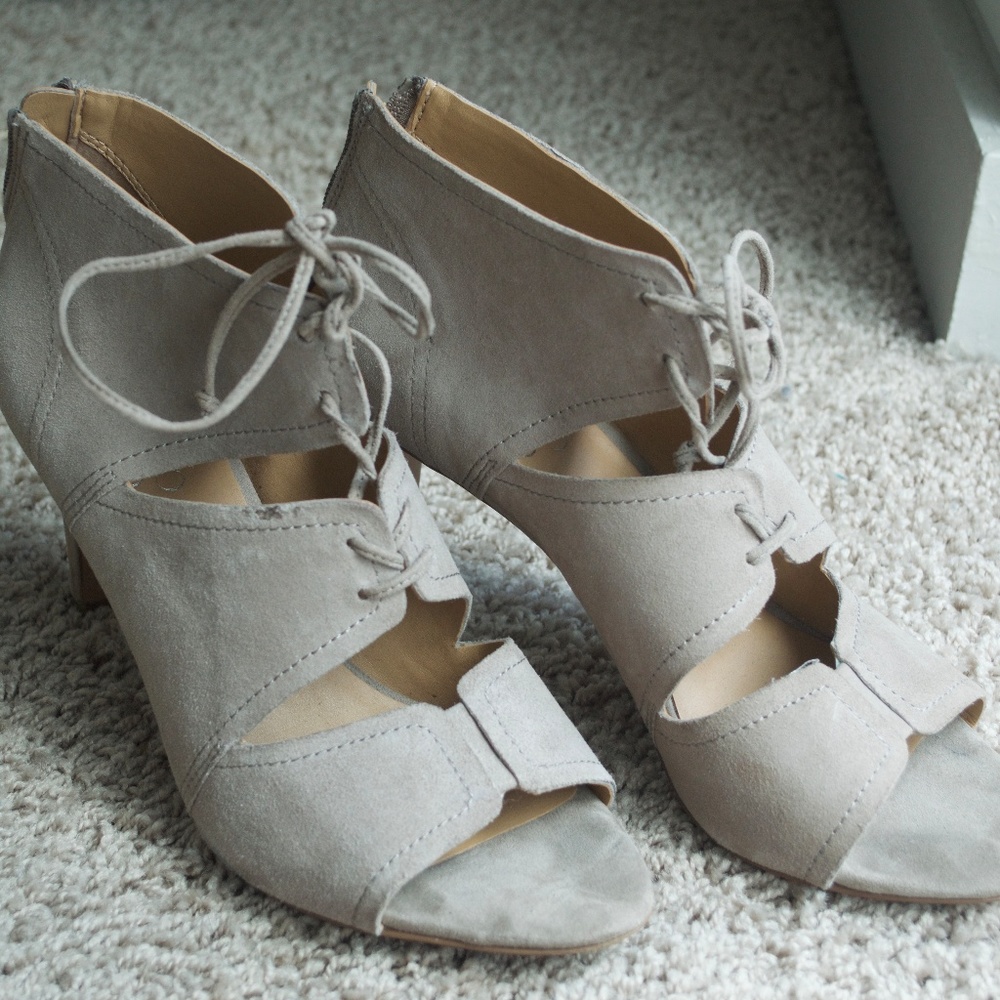 Franco Sarto Tan Suede Heels